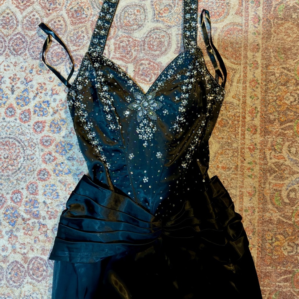 Aspeed Midnight Black Gown with Silver Accents